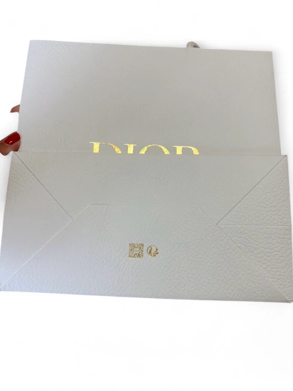 Dior White Paper Gift Bag with Gold Logo